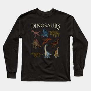 Various dinosaur species Long Sleeve T-Shirt